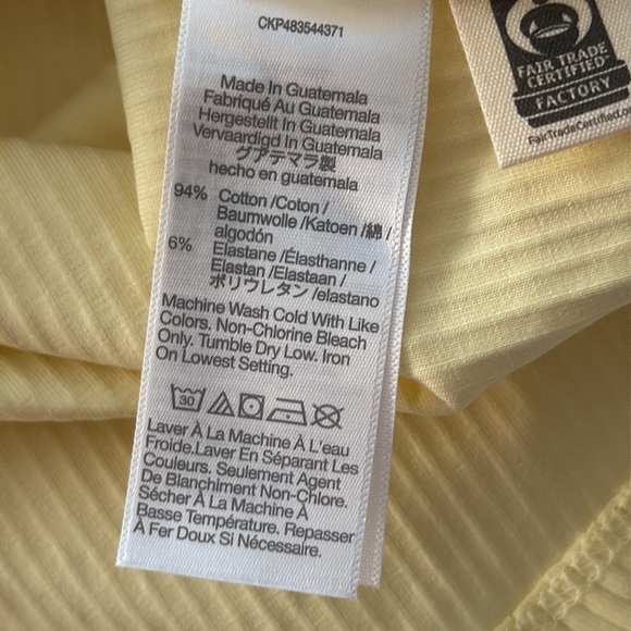 Madewell The Tailored Crop Tank in Sleekhold in Candlelight (yellow) Size XL NWT - Picture 7 of 7